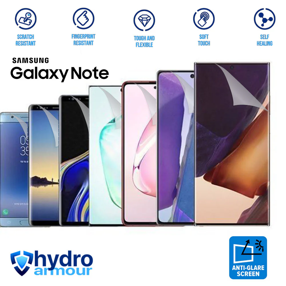 Matte Anti Glare HD Hydrogel Screen Protector for Samsung Galaxy Note 1 2 3 4 5 7 8 9 10 20 Ultra