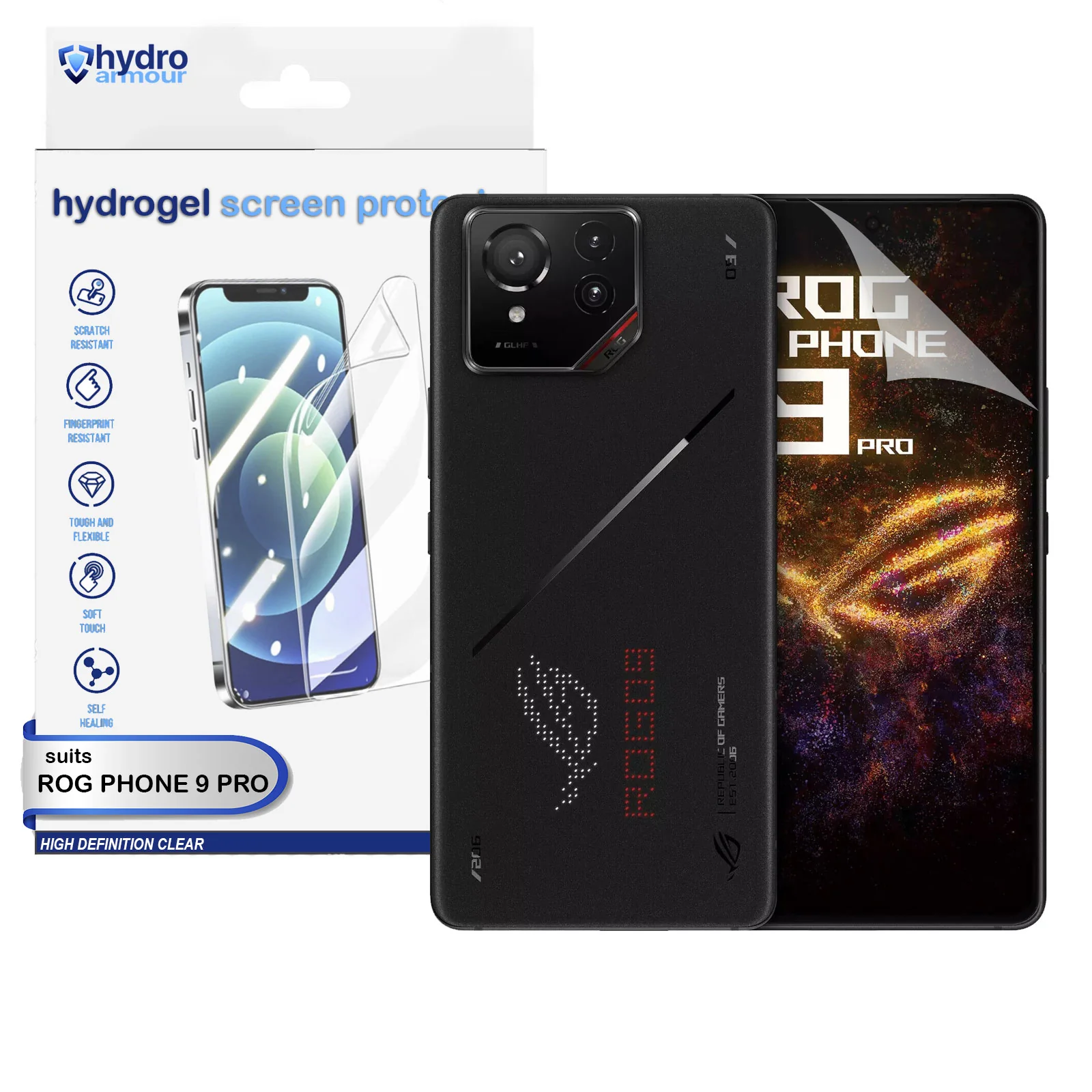 Clear HD Hydrogel Screen Protector | Anti-Scratch Protection for ASUS ROG 9 8 5s Pro - Image 2