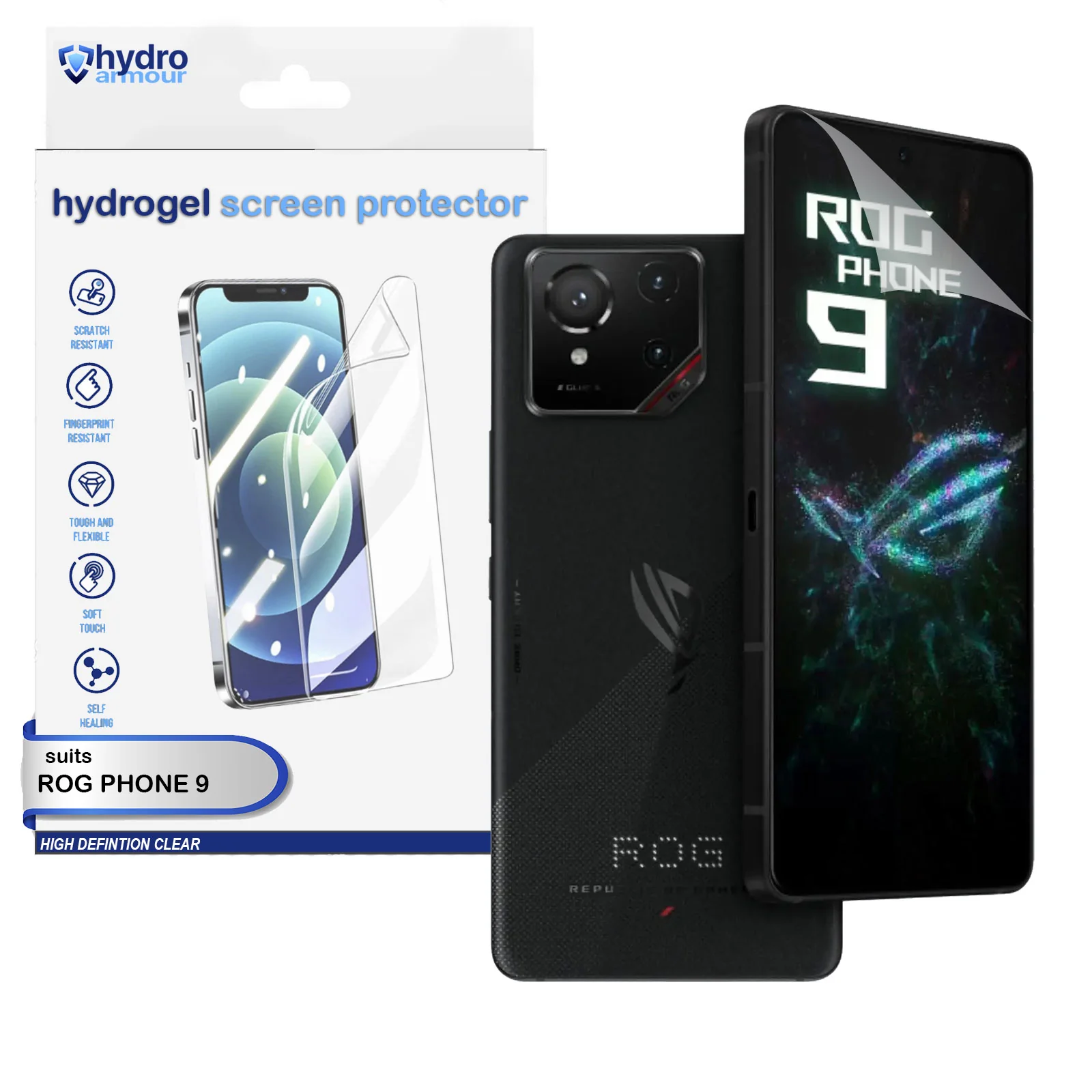 Clear HD Hydrogel Screen Protector | Anti-Scratch Protection for ASUS ROG 9 8 5s Pro - Image 3