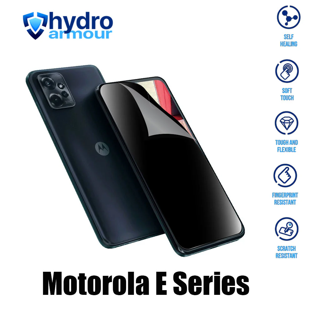 Heavy Duty Privacy Hydrogel Screen Protector | HD Anti-Spy Film for Motorola E13 E14 E22i